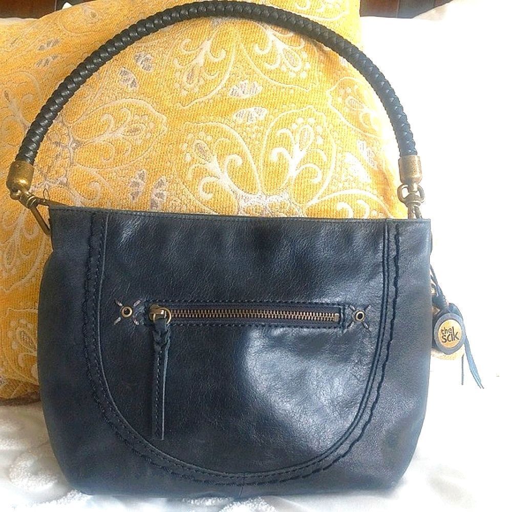 The Sak Indio SmokyBlack Leather Hobo Shoulder Bag